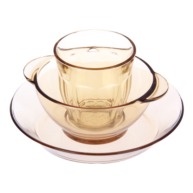 [康宁百丽]餐具套装水杯碗/盘子 家用简约耐热玻璃餐具三件组3D-C/SZXY