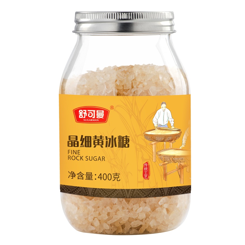 舒可曼晶细黄冰糖400克/罐装 调味品 舒可曼(SUGARMAN)出品 国产