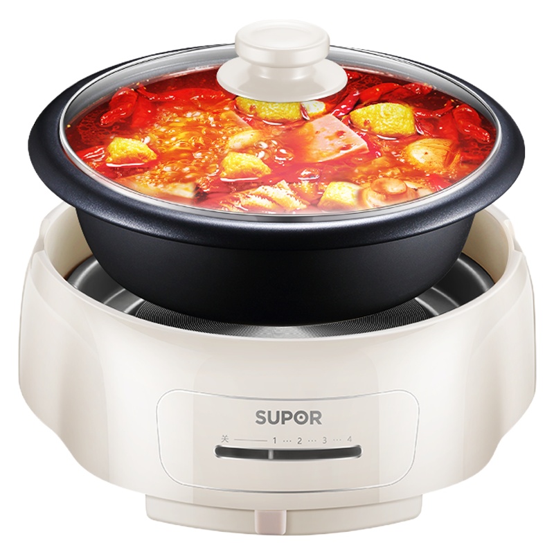 苏泊尔(SUPOR)电火锅家用多功能分体可拆洗不粘内胆高温断电保护4L大容量3-6人火锅宿舍煮锅电热锅H26YK801