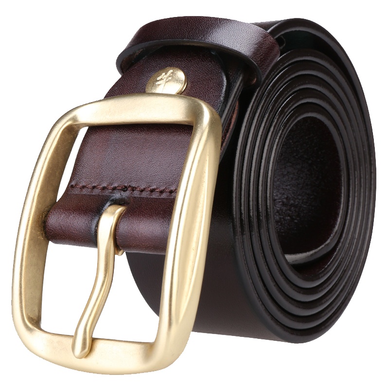 牛当家(CattleOWN)皮带男真皮腰带铜扣裤带头层牛皮青年裤腰带针扣牛仔复古1015