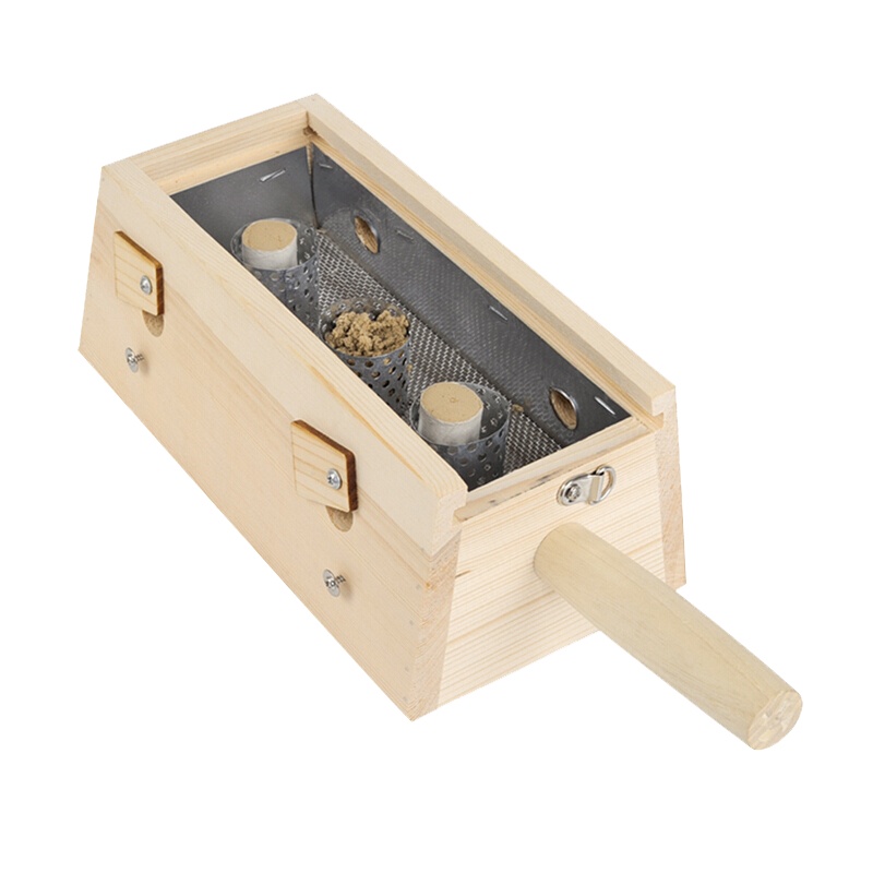 卜吻中医保健 艾灸盒木质三孔 艾灸 随身灸 家用 适用艾条艾柱艾条棒艾灸条艾草条 三柱平底艾灸盒