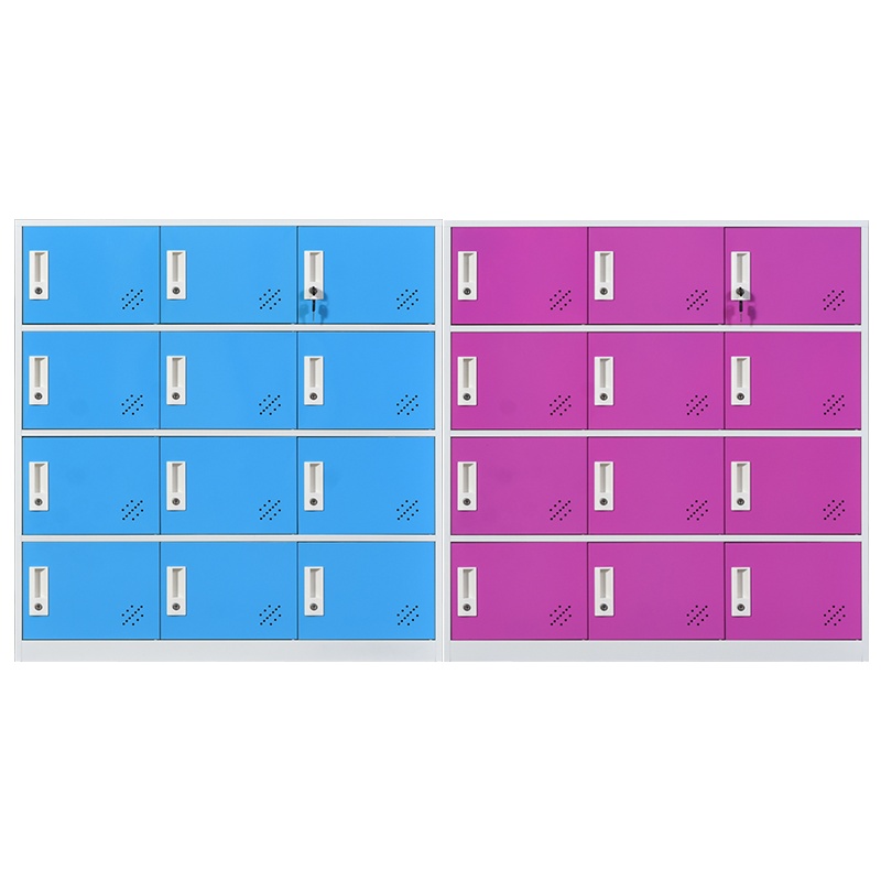 苏美特钢制拆装学生书包柜学校教室彩色更衣柜员工多格多门储物柜带锁鞋柜铁皮柜水杯存包矮柜小柜子铁柜