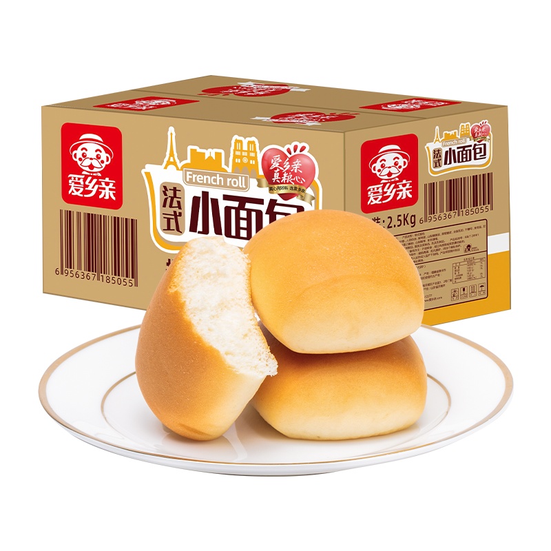 爱乡亲法式小面包2500g面包整箱早餐零食蛋糕学生营养早餐小面包5斤装