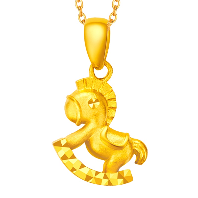 周大福生肖木马金饰品吊坠(工费:108计价)F169890