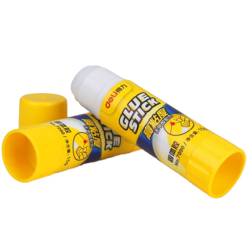 得力(deli)7090 固体胶 白色 手工粘贴DIY办公粘贴 高粘度强力固体胶棒( 12支/盒)*5
