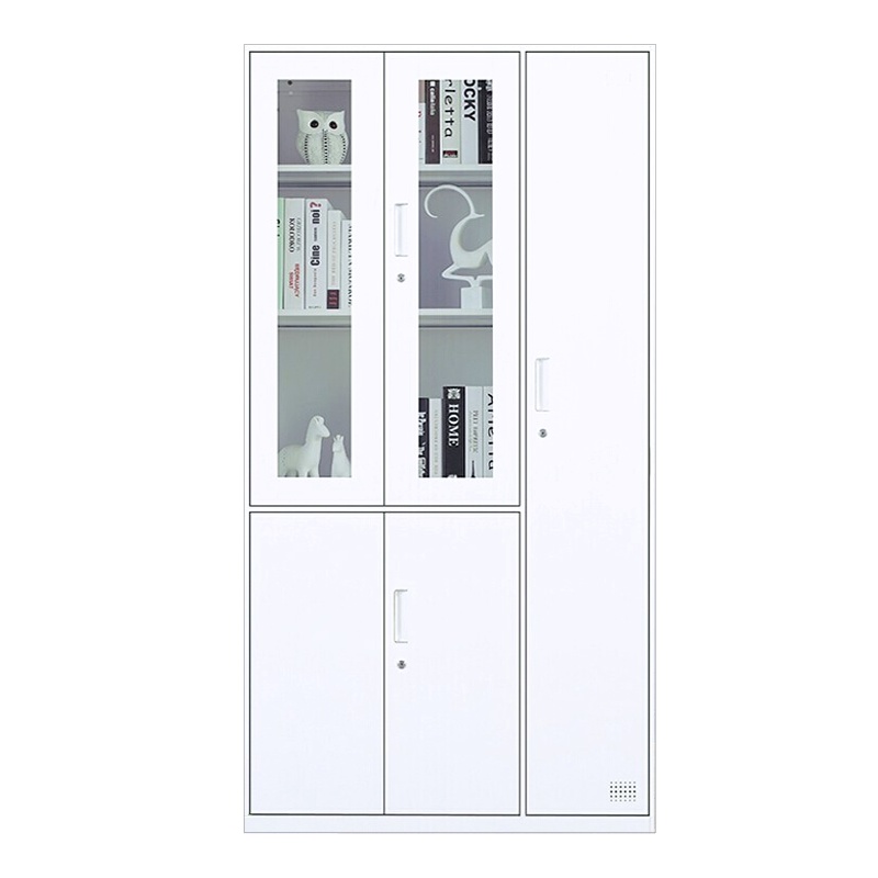 苏美特文件柜办公柜资料柜档案柜储物拆装柜纯白五门更衣薄边豪华加厚款