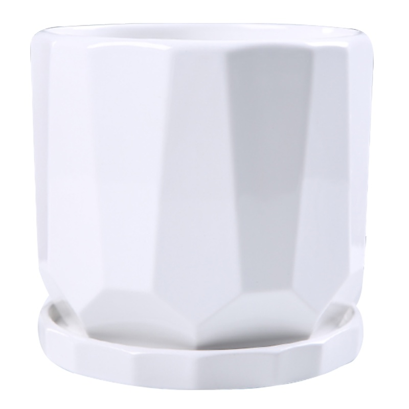 白色陶瓷花盆带托盘特价大号个性创意多肉室内家用吊兰绿萝盆清仓