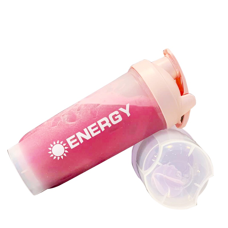 灵孜格 摇摇杯健身杯 搅拌奶昔水杯子蛋白粉运动便携壶带刻度男大容量