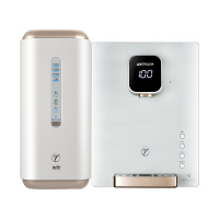 沁园(QINYUAN)厨下式家用净水器反渗透400G净水机KRL3823+LNW580-5W管线机热式饮水机套餐大通量大