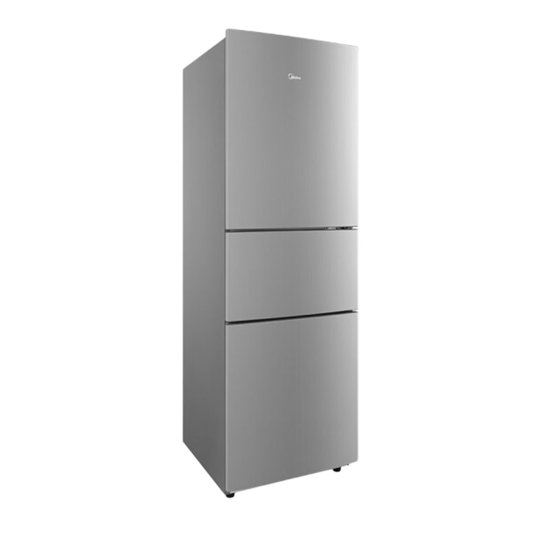 美的(Midea) 冰箱三门小型家用静音节能210升 BCD-210TM(ZG) 浅灰色