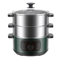 美的蒸锅电蒸锅多功能家用小型三层蒸汽锅蒸菜神器大容量电蒸笼MZ-ZG28W3-001