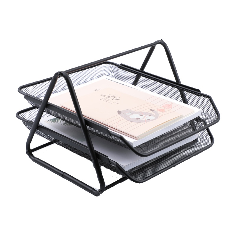 创易(chanyi)网状文件盘 抽屉式文件筐资料架多层文件座 铁网文件栏 文件收纳架杂志书架