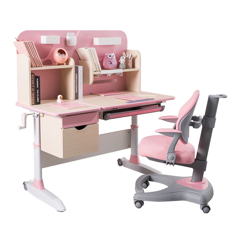 荣事达儿童学习桌小学生书桌可升降桌子实木写字桌家用课桌椅套装