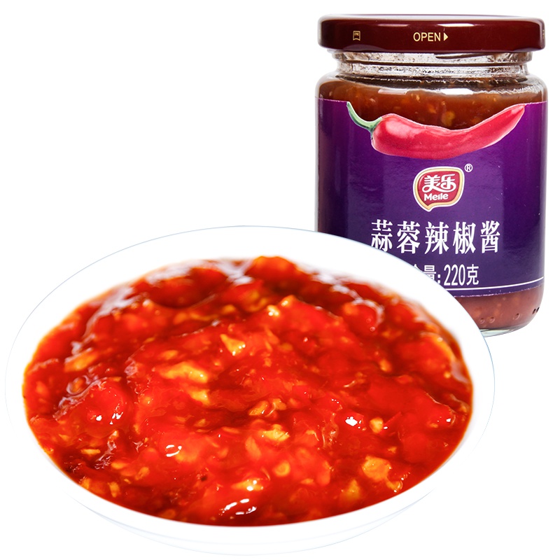 【2瓶减4元】四川特产 美乐蒜蓉辣椒酱220g 香辣酱 辣酱 广式调味酱 蒜香甜辣 凉拌烧烤火锅蘸料煎饼果子原料酱