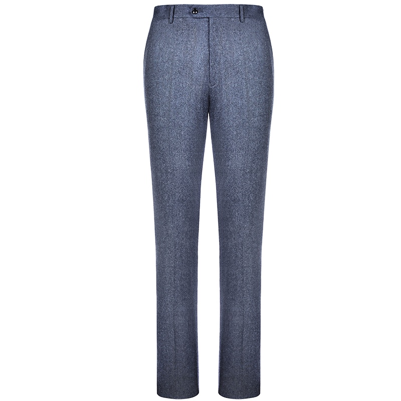 依文商务正装西服裤子男 纯羊毛直筒休闲西裤灰色 长裤EB770302