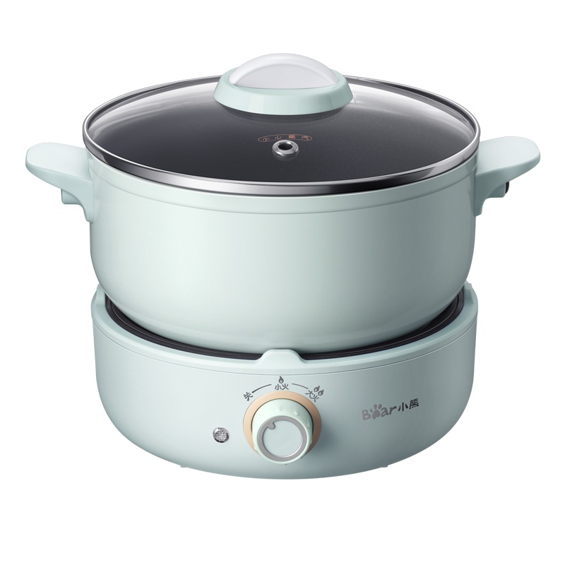 小熊(Bear)电火锅 DHG-B25Z1 绿色 2.5L多功能电热锅炒锅煎锅温度可调节学生宿舍火锅神器苏宁自营