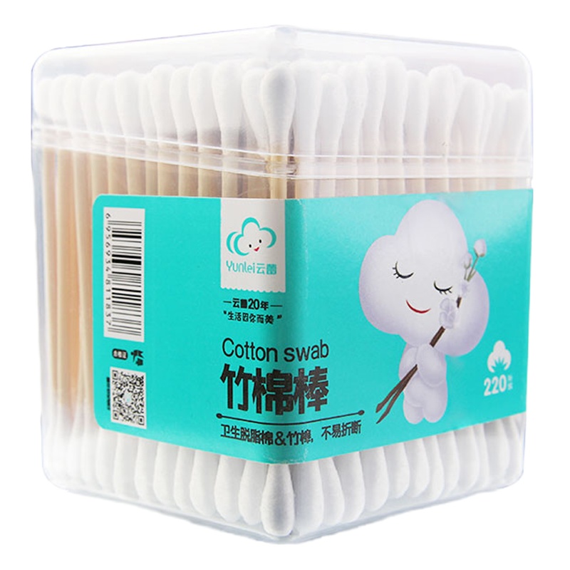 云蕾 正方罐竹棒棉签棉棒440头220支装 11837