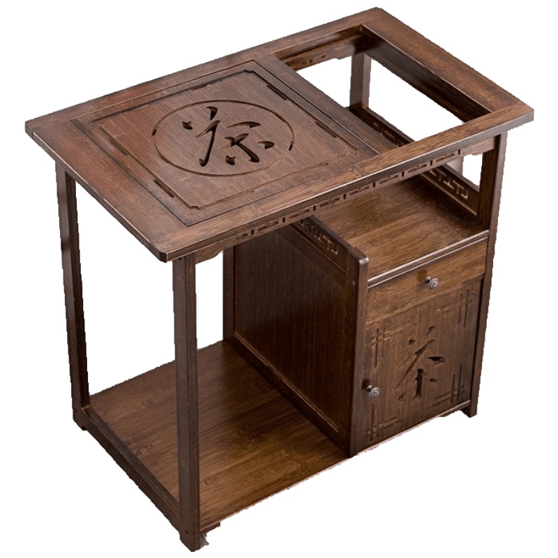 森美人茶几泡茶桌茶台移动茶车套装简约现代复古小户型几茶水架泡茶桌子
