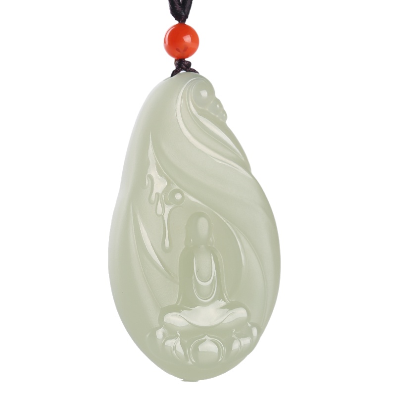 印象眸[仵孟超工作室作品]和田玉观音吊坠 悟道观世音菩萨玉佩男款挂件 附送证书