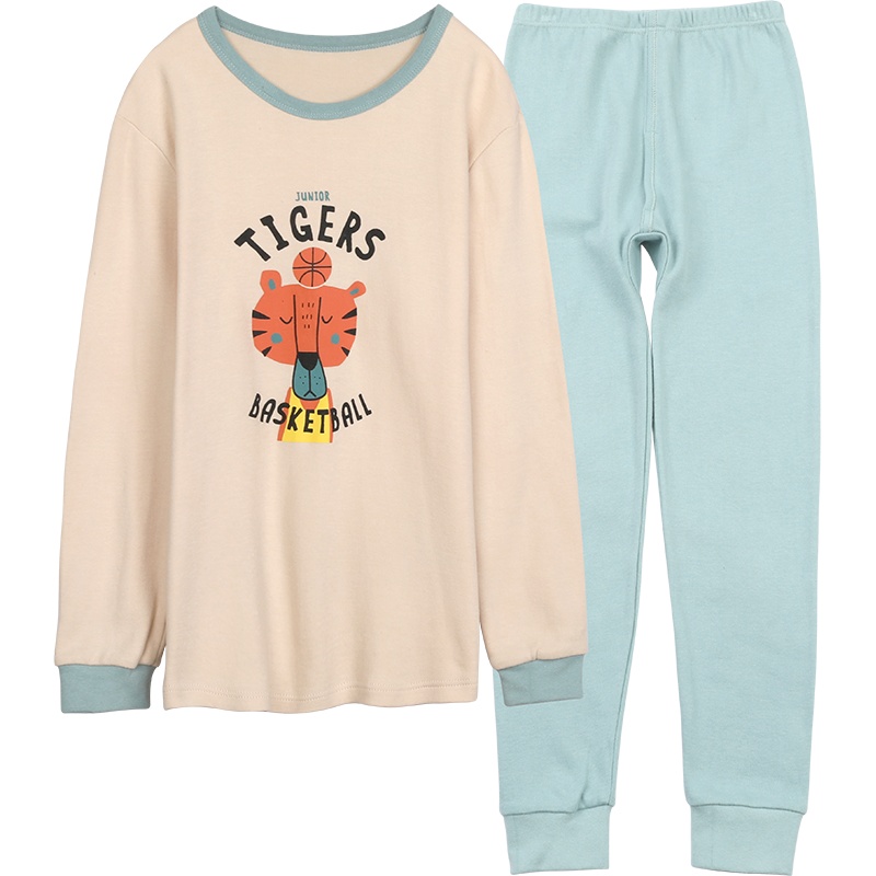 红豆儿童内衣套装中大童低圆领纯棉男童两件套全棉保暖内衣男童秋衣秋裤套装