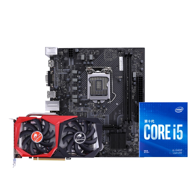 七彩虹H510M-K M.2 V20主板+英特尔i5-10400F CPU+七彩虹战斧2060 6G 主板套装