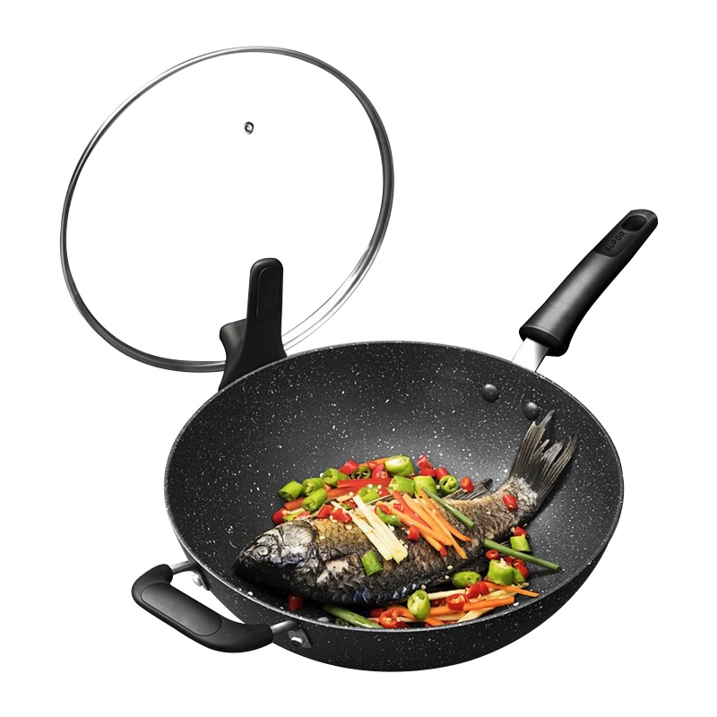 苏泊尔(SUPOR)炒锅双面麦饭石色不粘锅炒菜锅平底煎炒锅 少油烟家用烹饪 煤燃气灶电磁炉通用 NC32PA1