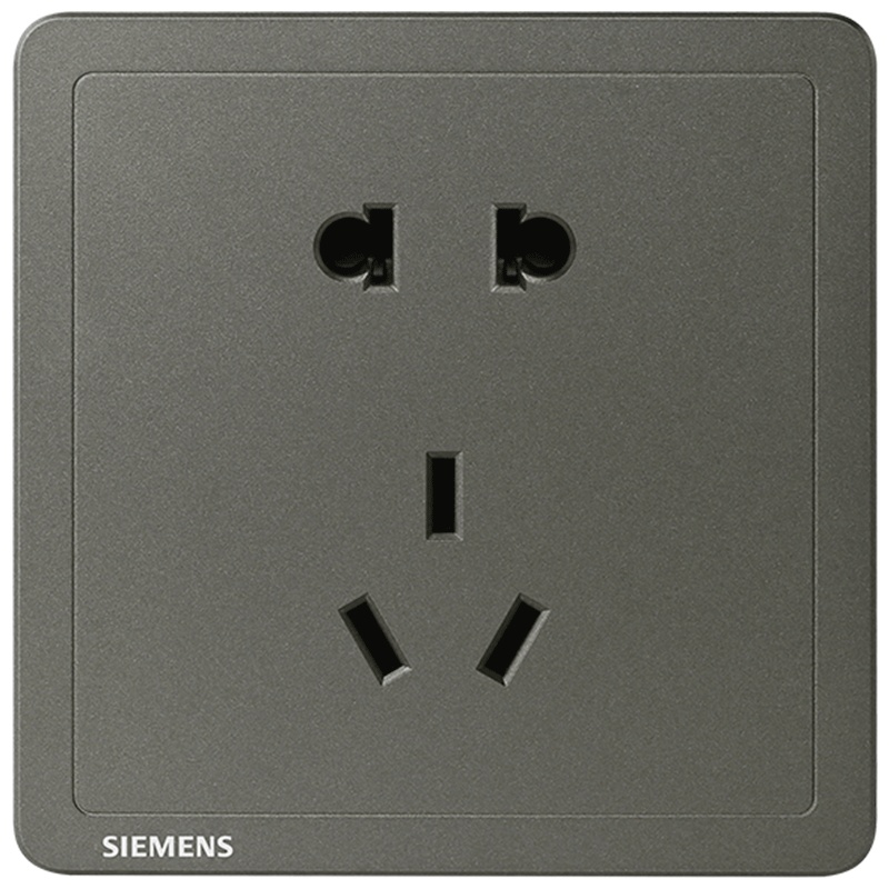 西门子(SIEMENS)开关插座面板致典烟金灰86型五孔USB空调16A 电源插座墙壁暗装