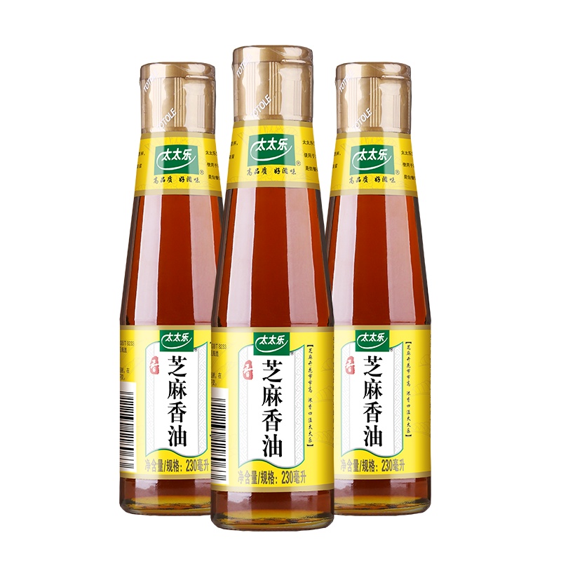 太太乐芝麻香油230mL*3瓶芝麻油食用油调味