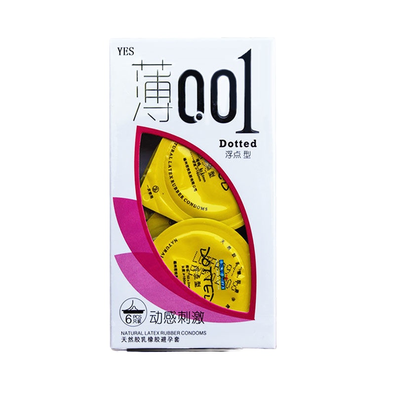 YES薄0.01动感激情避孕套浮点型6只进口胶乳超薄光面螺纹浮点
