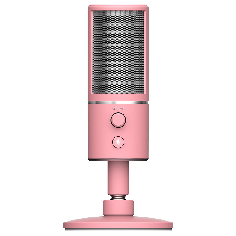 雷蛇(Razer)魔音海妖X麦克风 电容式直播降噪话筒 桌面台式电脑K歌 游戏直播 即插即用 主播 粉晶