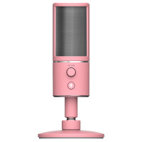 雷蛇(Razer)魔音海妖X麦克风 电容式直播降噪话筒 桌面台式电脑K歌 游戏直播 即插即用 主播 粉晶