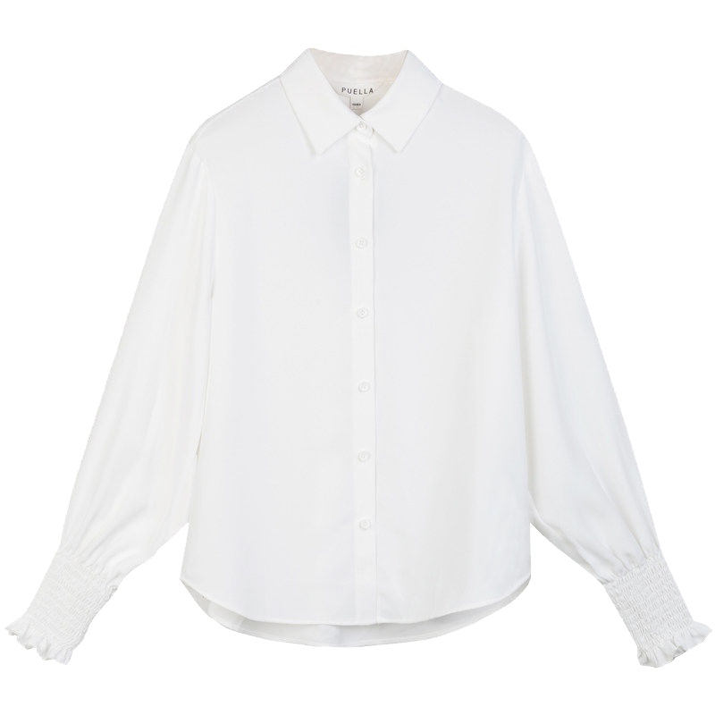 上新拉夏贝尔Puella秋冬新款韩版宽松显瘦休闲v领长袖衬衫女20011635