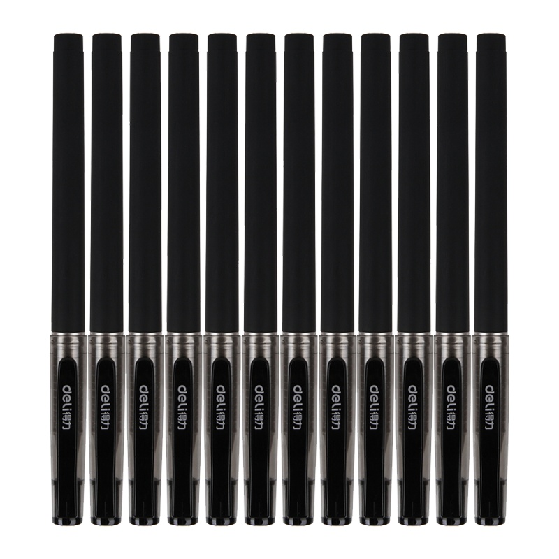 得力(deli)S77中性笔 12支/盒2盒 0.5mm磨砂中性笔商务签字笔水笔 碳素笔写字笔水性笔书写笔