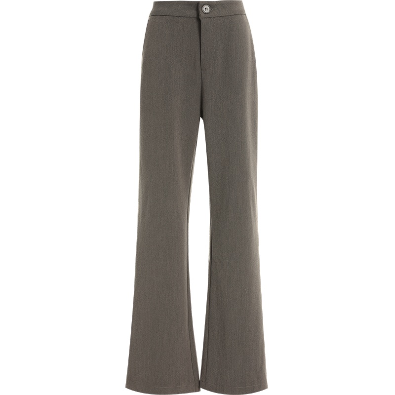 欧昵雪高腰修身显瘦垂感九分裤女职业阔腿微喇叭裤子