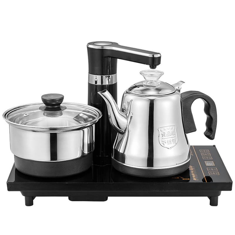 金杞(JINQI)自动上水不锈钢电热水壶整套茶具抽水器烧水壶消毒锅三合一电茶炉