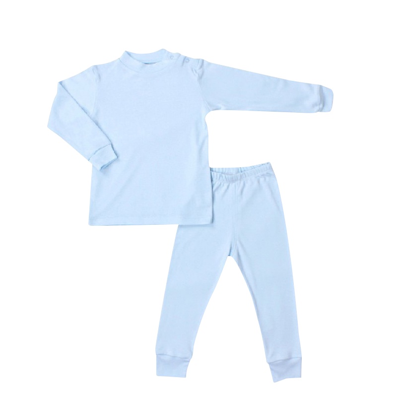 龙之涵(LONGZHIHAN)宝宝竹纤维秋衣裤套装 儿童肩开内衣春秋款 婴儿睡衣裤