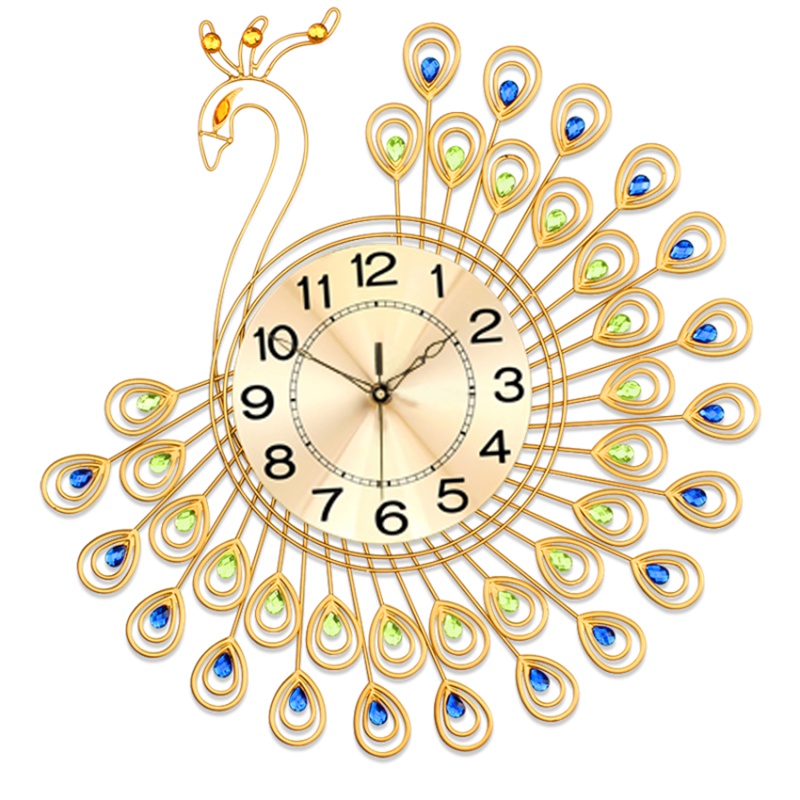 久久达现代中式钟表挂钟客厅简约欧式田园创意时钟静音挂表卧室石英钟