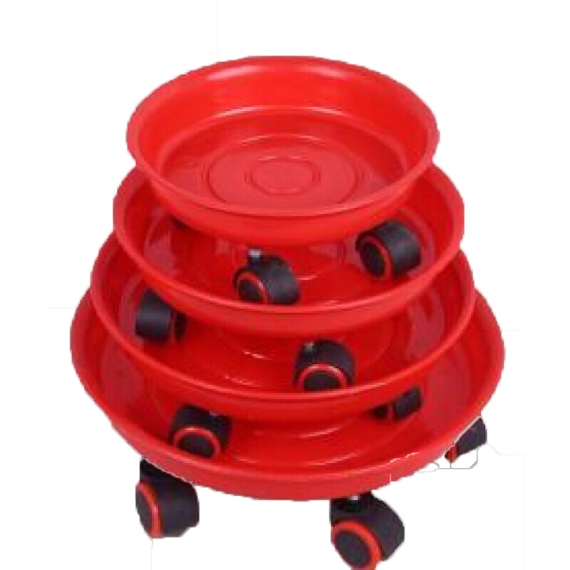 古达加厚移动花架花盘垫底座带万向轮托盘花盆底盆托滚轮圆形底盘 加厚白色外径36平面