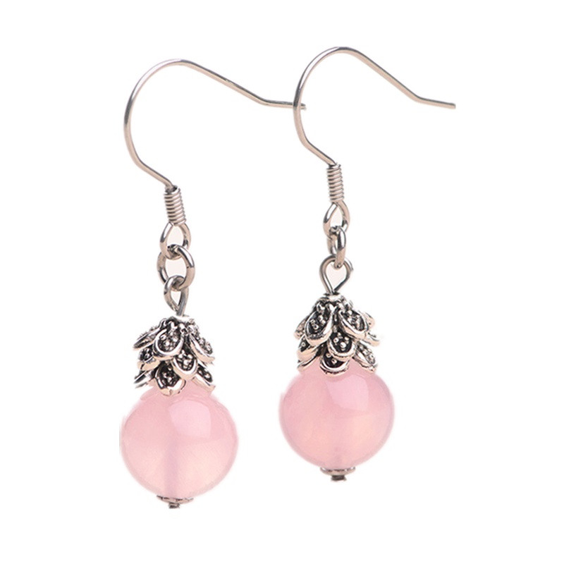 石头记天然芙蓉石粉水晶红玛瑙青金石耳环S925银耳钉女长款气质民族风银