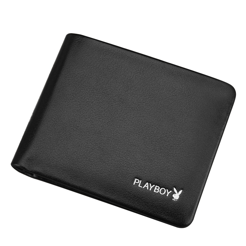 花花公子钱包男士短款2019新品青年学生钱夹头层牛皮横款票夹时尚薄款皮夹软韩版潮流个性休闲皮夹子正品