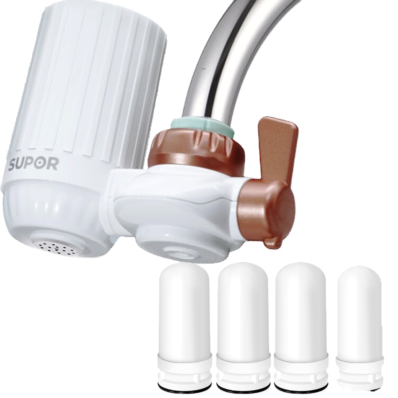 苏泊尔(SUPOR) SJL-C1(一机四芯)净水器家用 净水龙头 自来水前置净水器 过滤器净水器 一机四芯套装