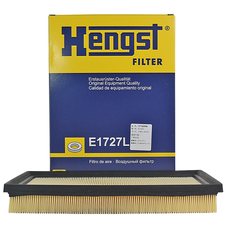 汉格斯特(hengst)空气滤E1727L适配13-19款RVA4/七代凯美瑞/骏派D60/雷克萨斯ES 3代