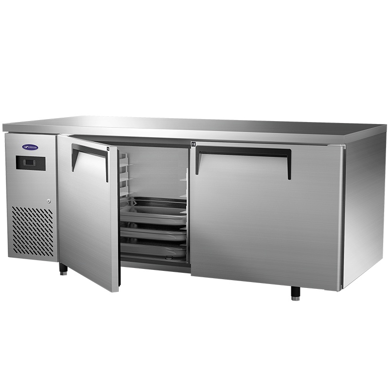 银都烤盘工作台商用冰柜插盘柜风冷速冻机慕斯烤盘柜披萨托盘冷冻柜 单温全冷冻操作台(1800*800*800mm)