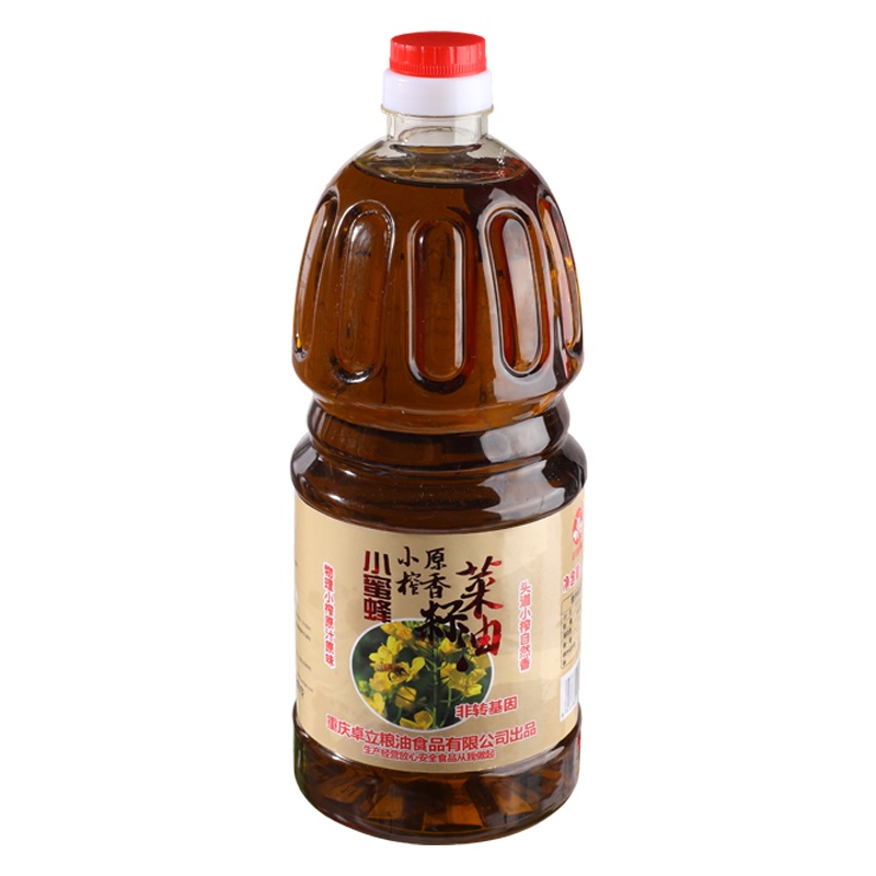 重庆小蜜蜂 小榨原香菜籽油 食用油健康非转基因 压榨醇香 1.8L