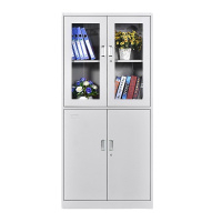 企购优品 中二斗玻璃文件柜 1800mm*850mm*390mm