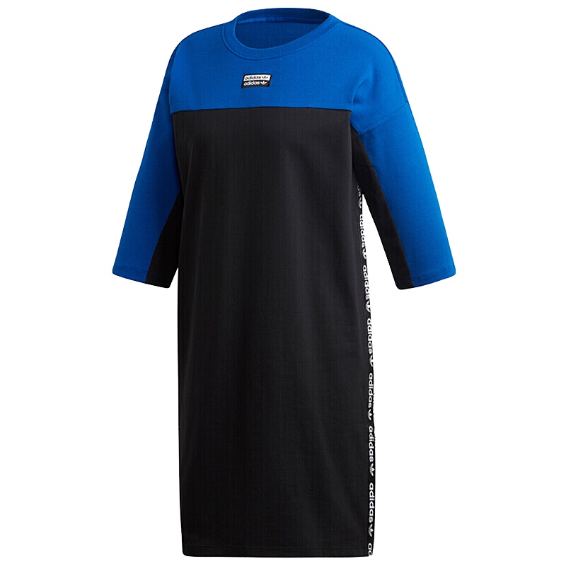 Adidas阿迪达斯三叶草女装夏季新款休闲舒适短袖圆领运动连衣裙FL0035 C