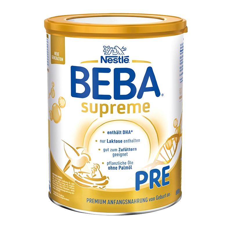 德国版雀巢Nestle BEBA至尊SUPREME两种HMO超高端奶粉pre段800g(0-6个月)2罐保税区发货