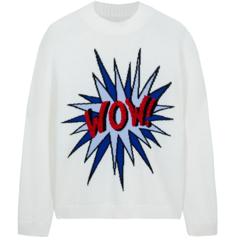 鄂尔多斯 | ERDOS 20圆领水晶装饰提花女士羊绒衫