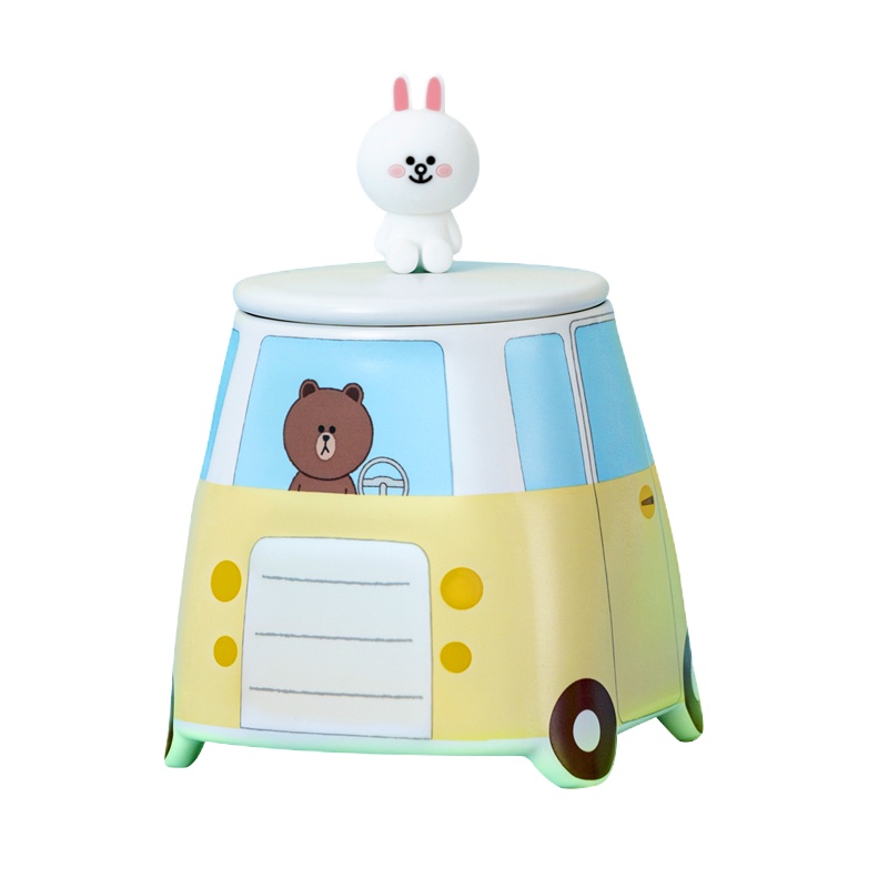 瑞幸咖啡&LINE FRIENDS联名款小汽车马克杯陶瓷杯可爱卡通水杯