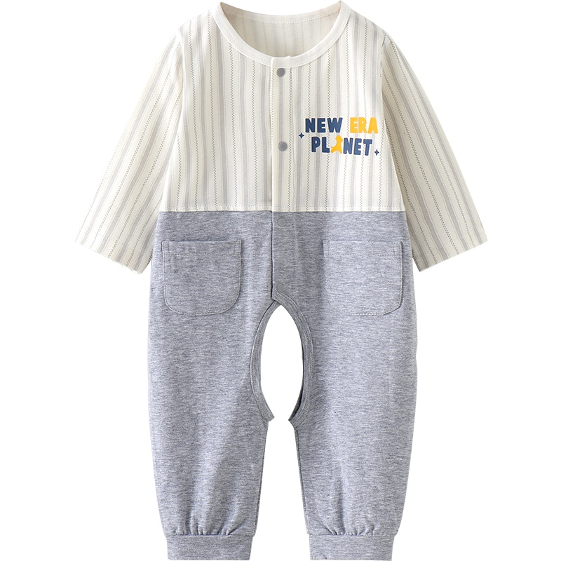 童泰(TONGTAI)2021年春夏3-24月婴幼儿男女宝宝衣服开裆蛤衣休闲对开连体衣